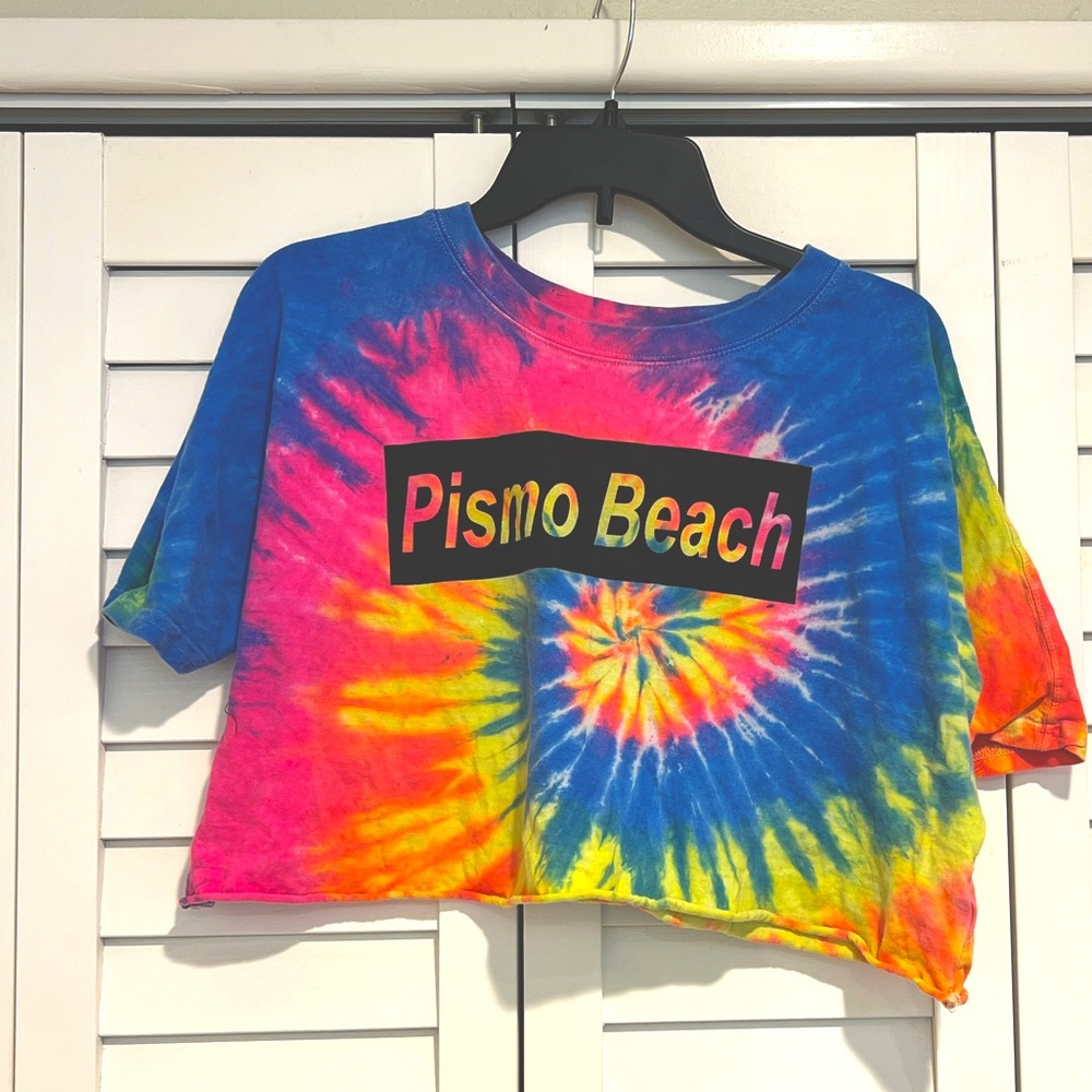 Bright tie dye boxy crop